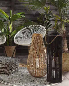 Beliani Boho Lantern LUZON Wood Black