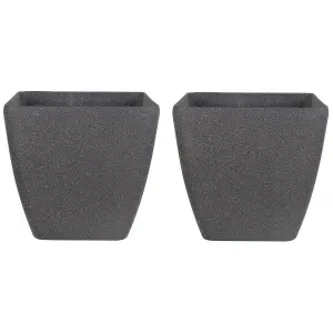 Set of 2 Plant Pots 42 x 42 x 42 cm Grey ZELI