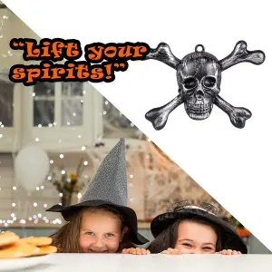 Halloween Wall Decorations Skull & Crossbones Party, Trick or Treat  Silver