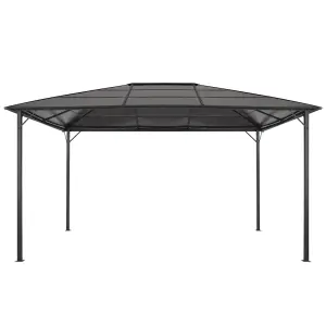 Berkfield Gazebo with Roof Aluminium 4x3x2.6 m Black