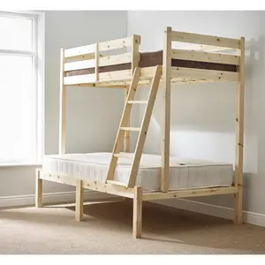 Ava Solid Pine Heavy Duty Triple Sleeper Bunk Bed Small Double (4")