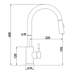 Liquida CT453MB Single Lever Pull Out Mono Mixer Black Kitchen Mixer Tap