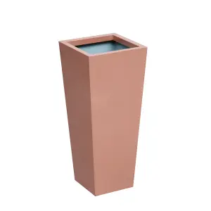 Primrose Frost and Rust-Resistant Outdoor Zinc Flared Square Planter in a Copper Finish 70cm