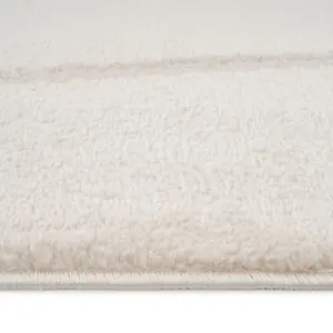 Cream Beige Free-Form Velvety Soft Rug 80x150cm