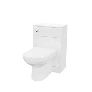 Nes Home 500mm Modern WC Unit & D Shape Back To Wall Toilet With Cistern