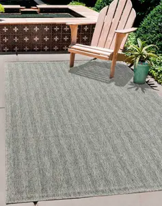 Modern Herringbone Design Outdoor-Indoor Rugs Dark Grey 160x230 cm