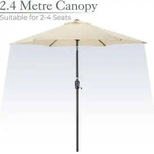 2.4m Crank and Tilt Parasol - Cream