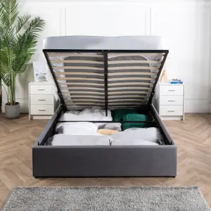 Ottoman Bed Frame Small Double Storage Bed 4ft with Hybrid Mattress