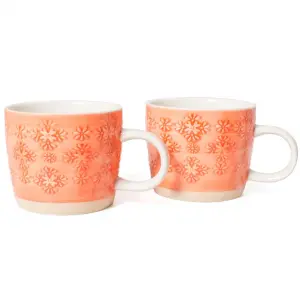 Nadiya Hussain Set of 4 Embossed Mug Red