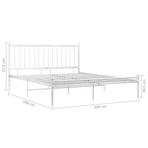 Berkfield Bed Frame White Metal 200x200 cm