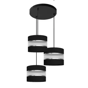 Luminosa Helen Cluster Pendant Ceiling Light Black, Silver 35cm