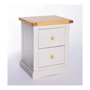 Loreo 2 Drawer Bedside Table Wood Knob