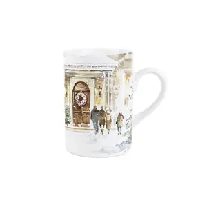 Purely Home Christmas Mug - Festive Snow Scene Gift/Present Ceramic Tea/Coffee Cup