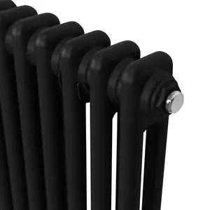 Traditional 2 Column Radiator - 300 x 832 mm - Black