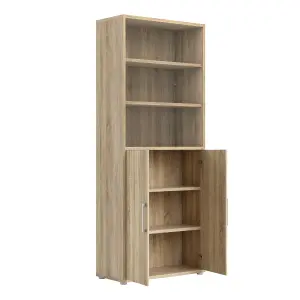 Prima Bookcase 5 Shelves with 2 Doors in Oak