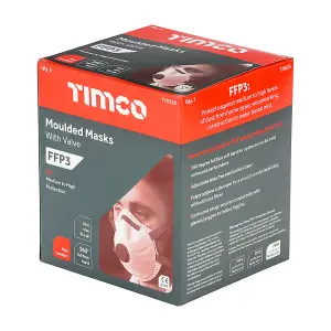 Timco - FFP3 Moulded Masks with Valve (Size One Size - 5 Pieces)