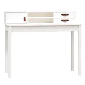 Berkfield Desk White 110x50x93 cm Solid Wood Pine