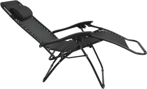 GSD Black Zero Gravity Outdoor Relaxer Chair