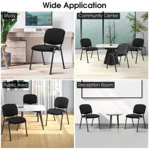 COSTWAY Set of 5 Office Reception Chairs Stackable Padded Guest Chairs