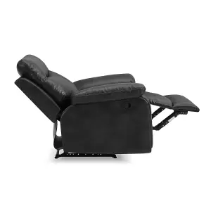 Carson 1 Seater Manual Recliner, Black Air Leather