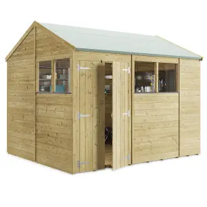 BillyOh Switch Tongue and Groove Apex Wooden Shed - 10x8 Windowed - 15mm Thickness