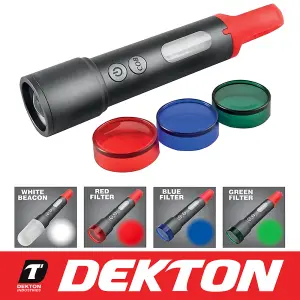 Dekton Rechargeable COB Torch 600 Lumens MultiFunction Colour Filter Flash Light