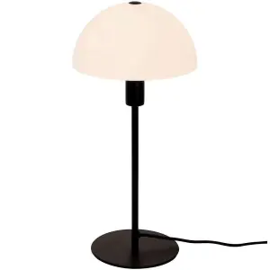 Nordlux Ellen Indoor Living Dining Bedroom Table Light In Opal/Black (Diam) 20cm