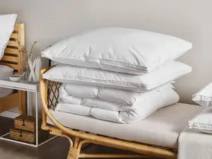 Set of 2 Pillows FELDBERG Japara Cotton High 80 x 80 cm White