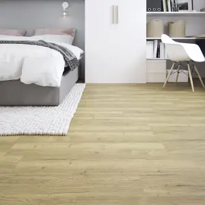 GoodHome Bossa Nova Natural Plain Wood effect Self-adhesive Luxury vinyl tile, 0.97m²