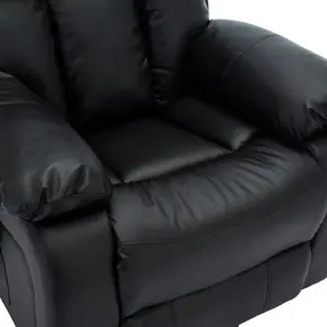 Chester Dual Motor Electric Rise Recliner Bonded Leather Armchair Electric Lift Riser Chair (Black)