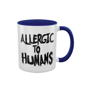 Psycho Penguin Allergic To Humans Inner Two Tone Mug White/Blue/Black (One Size)