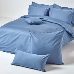 Homescapes Air Force Blue Continental Pillowcase 1000 TC, 40 x 40cm