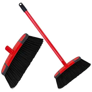 2x Soft Brooms and Long Handle Indoor Sweeping Brooms Ideal For Hard Floors