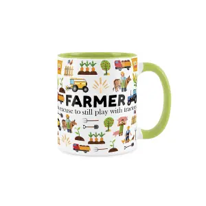 Farmer Mug Fun Trades Gift - White Coffee/Tea Present