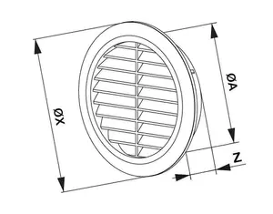 Chrome Mini Round Air Vent Grille 60mm with Flange and Fly Screen Ventilation Cover