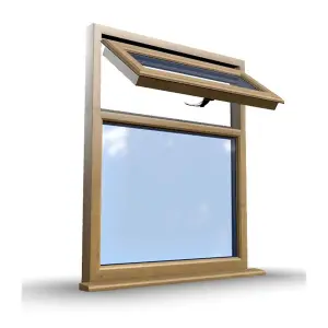 895mm (W) x 1095mm (H) Wooden Stormproof Window - 1 Top Opening Window -Toughened Safety Glass