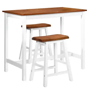 Berkfield Bar Table and Stool Set 3 Pieces Solid Wood