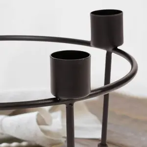 Round Matte Black Centrepiece Party Table Decoration Centrepiece Décor Candle Holder