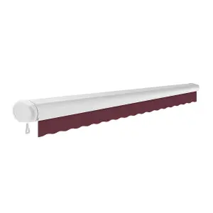 Primrose Awnings 3.0m x 2.5m Retractable Electric Full Cassette Burgundy Awning Outdoor Patio Canopy