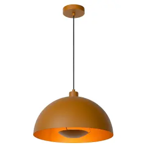 Lucide Siemon Modern Pendant Light 40cm - 1xE27 - Ocher Yellow