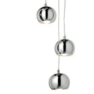 GoodHome Roccheta Chrome effect 5 Lamp Pendant ceiling light, (Dia)370mm