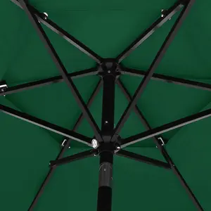 Berkfield 3-Tier Parasol with Aluminium Pole Green 2.5 m