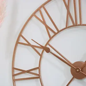 Melody Maison Large Rose Gold Copper Metal Skeleton Clock 80cm x 80cm