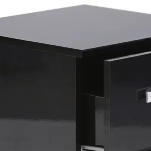 Marquitta 3 Drawer Bedside Table Black