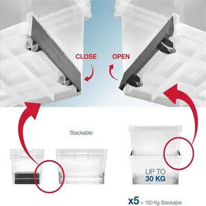 1 x Modular Plastic Storage Container 15 Litre Ultra Resistant With Secure Clip Lock Lid