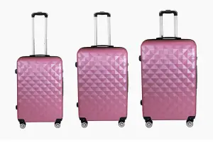 3-Piece Diamond Luggage Set - Rose Gold