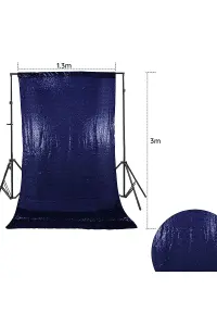 Neel Blue Shiny Fabric Sequin Backdrop Glitter Curtain, Royal Blue - 4ft x 9ft