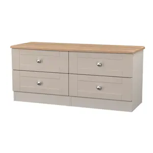 Sussex Ready assembled Beige & oak 4 Drawer Bed box (H)502mm (W)1117mm (D)414mm