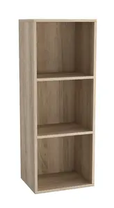 URBNLIVING 30cm Height Antique Oak 3 Tier Wooden Bookcase Shelving Display Storage Wood Shelf Shelves Cube