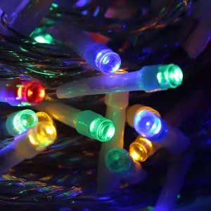 100 Multi-Coloured LED's Clear Cable Connectable Outdoor Garden Party Waterproof String Lights (10m) Low Voltage Plug